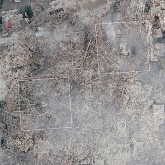 Ground zero - aerial photo - click to enlarge