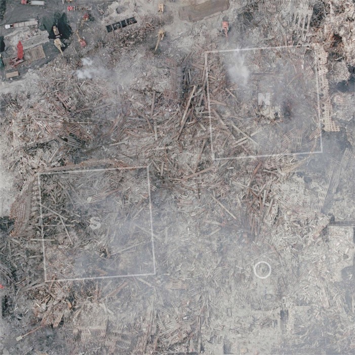 Ground zero - aerial photo - click to enlarge