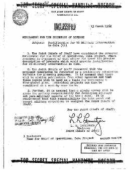 Page one of Operation Northwoods - click to enlarge